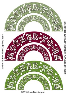 Mother-to-be Arched Captions Set 5