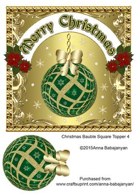 Christmas Bauble Square Topper 4