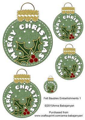 Felt Baubles Embellishments 1
