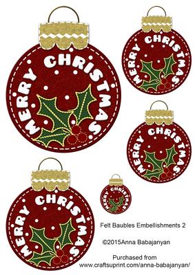 Felt Baubles Embellishments 2