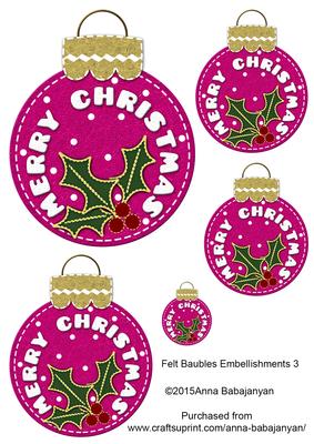 Felt Baubles Embellishments 3