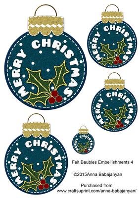 Felt Baubles Embellishments 4