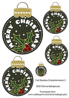 Felt Baubles Embellishments 5