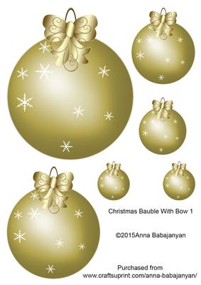 Christmas Bauble with Bow 1