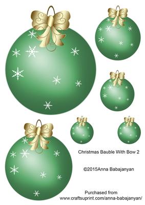 Christmas Bauble with Bow 2
