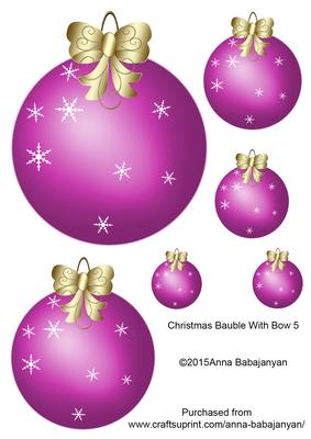 Christmas Bauble with Bow 5