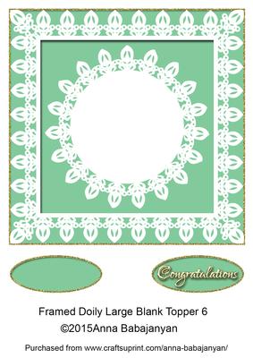 Framed Doily Large Blank Topper 6