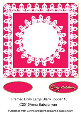 Framed Doily Large Blank Topper 10