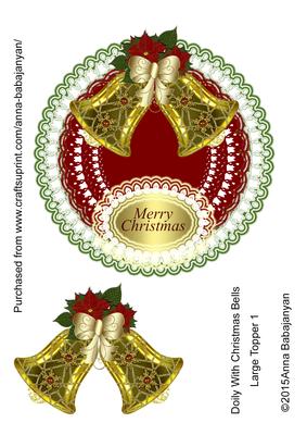 Doily with Christmas Bells Large Topper 1
