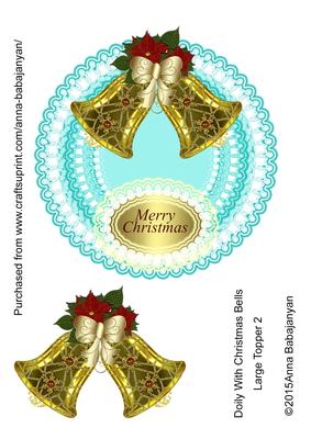 Doily with Christmas Bells Large Topper 2