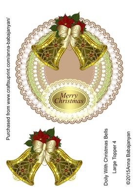 Doily with Christmas Bells Large Topper 4