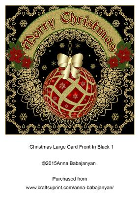 Christmas Large Card Front in Black 1