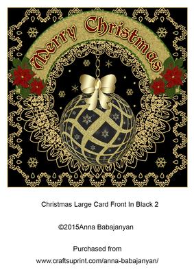 Christmas Large Card Front in Black 2