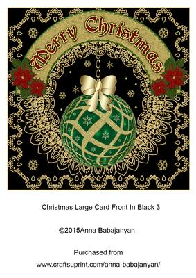 Christmas Large Card Front in Black 3