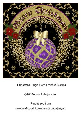 Christmas Large Card Front in Black 4
