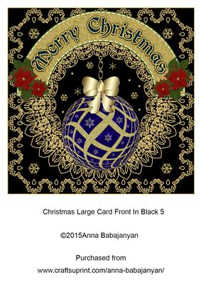 Christmas Large Card Front in Black 5