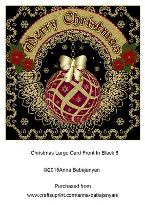 Christmas Large Card Front in Black 6