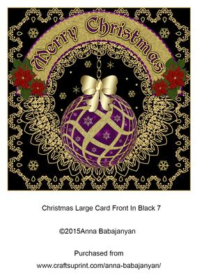 Christmas Large Card Front in Black 7