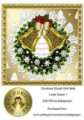 Christmas Wreath with Bells Large Topper 1