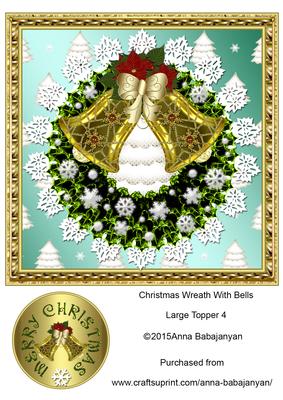 Christmas Wreath with Bells Large Topper 4