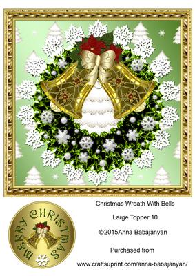 Christmas Wreath with Bells Large Topper 10