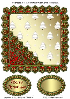 Beautiful Blank Christmas Topper 1