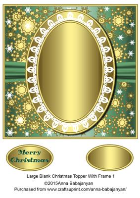 Large Blank Christmas Topper with Frame 1