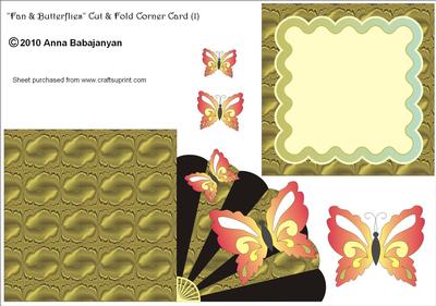Fan & Butterflies Cut & Fold Corner Card (1)