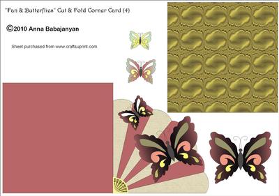 Fan & Butterflies Cut & Fold Corner Card (4)