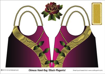 Chinese Hand-bag (black-magenta)