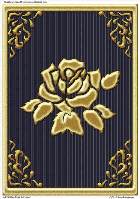 A4 "golden Rose in Frame"