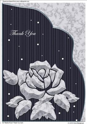 A4 "marble Rose" Thank You Card