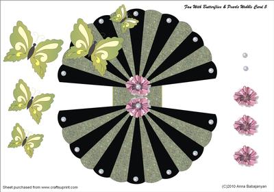 Fan with Butterflies & Pearls Wobble Card 5