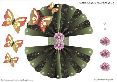 Fan with Butterflies & Pearls Wobble Card 6