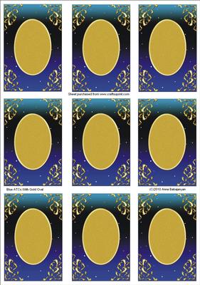 Blue Atcs with Gold Oval