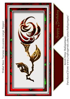 Tribal Rose Various Occasions Large Topper