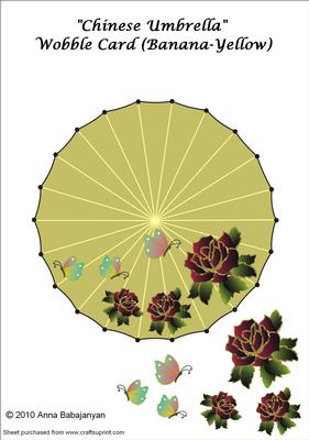 Chinese Umbrella Wobble Card (banana Yellow)