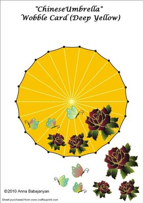 Chinese Umbrella Wobble Card (deep Yellow)