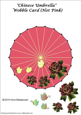 Chinese Umbrella Wobble Card (hot Pink)