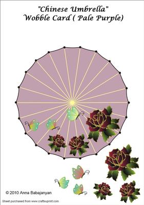 Chinese Umbrella Wobble Card (pale Purple)