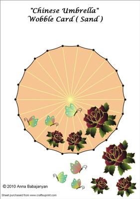 Chinese Umbrella Wobble Card (sand)