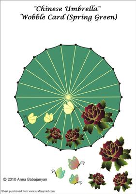Chinese Umbrella Wobble Card (spring Green)