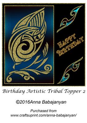 Birthday Artistic Tribal Topper 2