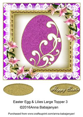 Easter Egg & Lilies Large Topper 3