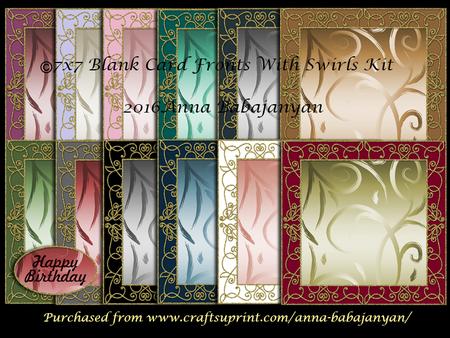 7x7 Blank Card Fronts with Swirls Kit