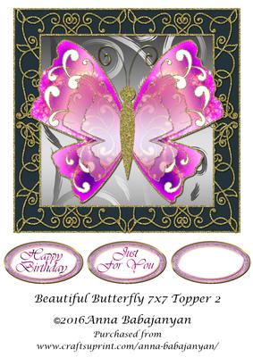 Beautiful Butterfly 7x7 Topper 2