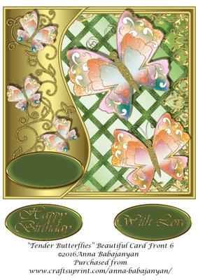 Tender Butterflies Beautiful Card Front 6