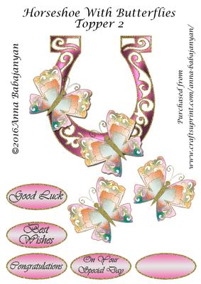 Horseshoe with Butterflies Topper 2