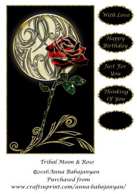 Tribal Moon & Rose