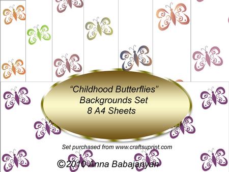 Childhood Butterflies Backgrounds Set